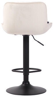 Set van 2 Barkrukken Lintine Fluweel Creme,zwart