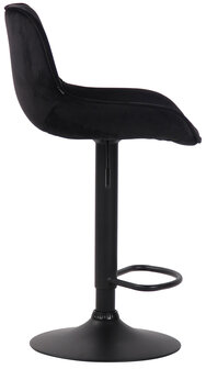 Set van 2 Barkrukken Lintine Fluweel zwart,zwart, Zwart