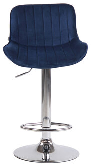 Set van 2 Barkrukken Lintine Fluweel Blauww,chroom