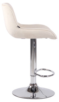 Set van 2 Barkrukken Lintine Fluweel Creme,chroom
