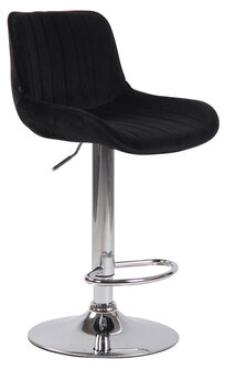 Set van 2 Barkrukken Lintine Fluweel zwart,chroom, Zwart
