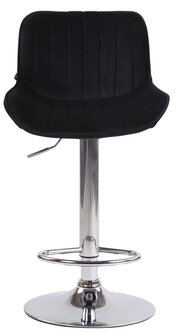 Set van 2 Barkrukken Lintine Fluweel zwart,chroom, Zwart