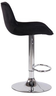 Set van 2 Barkrukken Lintine Fluweel zwart,chroom, Zwart