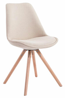 Set van 4 eetkamerstoelen Teulouso stof rond Creme,natura