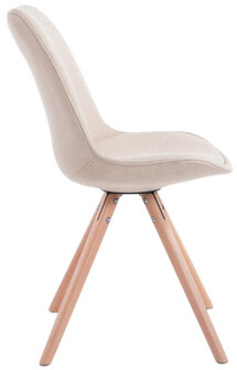 Set van 4 eetkamerstoelen Teulouso stof rond Creme,natura