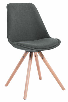 Set van 4 eetkamerstoelen Teulouso stof rond donkergrijs,natura, Grijs