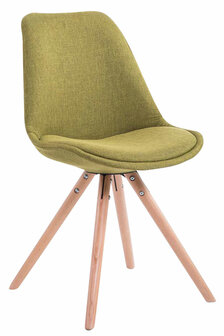 Set van 4 eetkamerstoelen Teulouso stof rond groen,natura, Groen