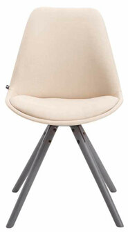 Set van 4 eetkamerstoelen Teulouso stof rond Creme,grijs