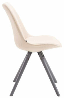 Set van 4 eetkamerstoelen Teulouso stof rond Creme,grijs