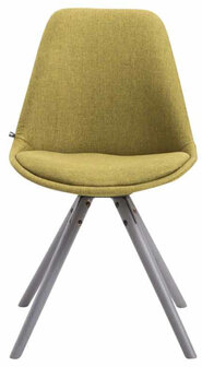 Set van 4 eetkamerstoelen Teulouso stof rond groen,grijs, Groen