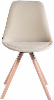 Set van 4 Stoelen Teulouso Rond frame - Fluweel Creme,natura