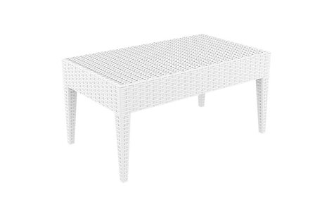 Lounge Tafel Meime 92 x 45 cm wit,90 x 50 cm, Wit