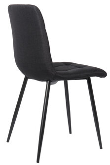 Set van 2 eetkamerstoelen Teldi zwart,Stof, Zwart