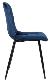 Set van 2 eetkamerstoelen Teldi Blauww,Fluweel