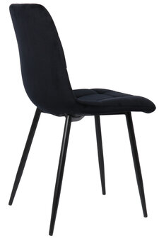 Set van 2 eetkamerstoelen Teldi zwart,Fluweel, Zwart