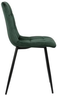 Set van 2 eetkamerstoelen Teldi groen,Fluweel, Groen