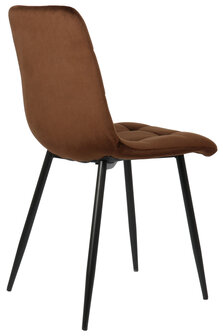 Set van 2 eetkamerstoelen Teldi bruin,Fluweel, Bruin