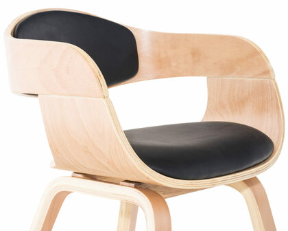 Set van 2 Kongstin Stoelen Kunstleer natura/zwart, Zwart