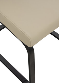 Set van 2 eetkamerstoelen Billia Creme,Kunstleer