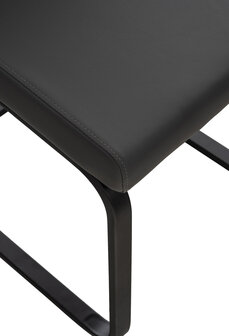 Set van 2 eetkamerstoelen Billia grijs,Kunstleer, Grijs