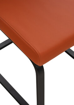 Set van 2 eetkamerstoelen Billia oranje,Kunstleer, Oranje