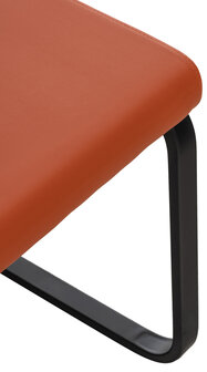 Set van 2 eetkamerstoelen Billia oranje,Kunstleer, Oranje