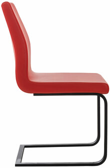 Set van 2 eetkamerstoelen Billia rood,Kunstleer, Rood