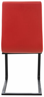 Set van 2 eetkamerstoelen Billia rood,Kunstleer, Rood