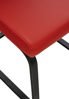 Set van 2 eetkamerstoelen Billia rood,Kunstleer, Rood