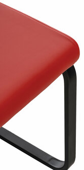 Set van 2 eetkamerstoelen Billia rood,Kunstleer, Rood