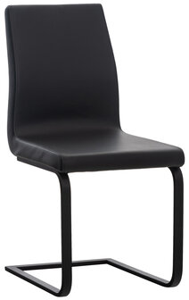 Set van 2 eetkamerstoelen Billia zwart,Kunstleer, Zwart
