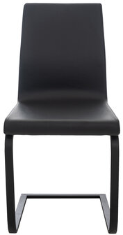 Set van 2 eetkamerstoelen Billia zwart,Kunstleer, Zwart