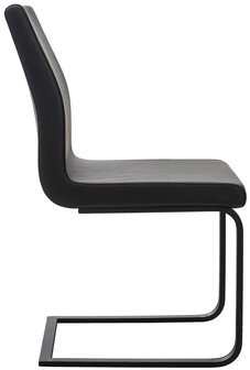 Set van 2 eetkamerstoelen Billia zwart,Kunstleer, Zwart
