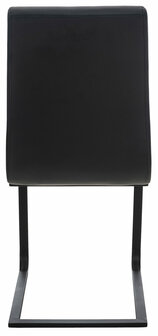 Set van 2 eetkamerstoelen Billia zwart,Kunstleer, Zwart