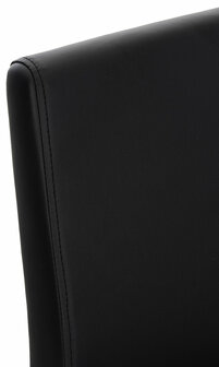 Set van 2 eetkamerstoelen Billia zwart,Kunstleer, Zwart