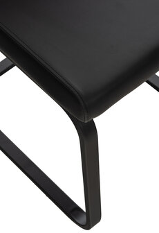 Set van 2 eetkamerstoelen Billia zwart,Kunstleer, Zwart