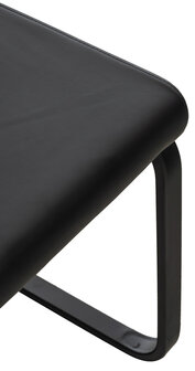 Set van 2 eetkamerstoelen Billia zwart,Kunstleer, Zwart