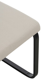 Set van 2 eetkamerstoelen Billia wit,Stof, Wit