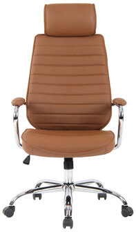 Bureaustoel Roka Echt Leder licht bruin, Bruin