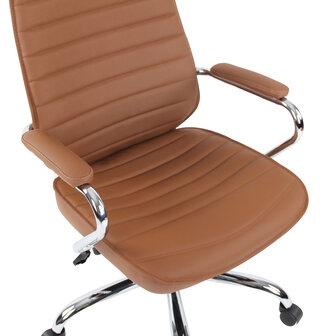 Bureaustoel Roka Echt Leder licht bruin, Bruin