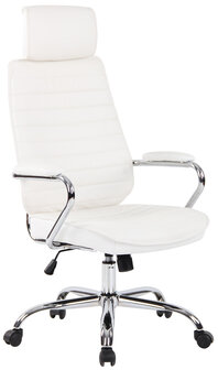 Bureaustoel Roka Echt Leder wit, Wit