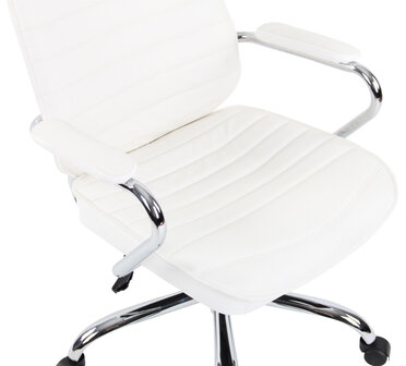 Bureaustoel Roka Echt Leder wit, Wit
