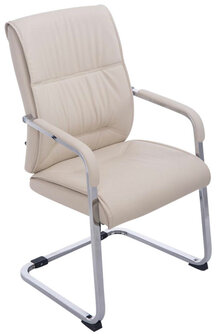 Set van 2 Eetkamerstoelen XXL Anubis Kunstleer Creme