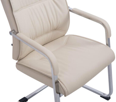 Set van 2 Eetkamerstoelen XXL Anubis Kunstleer Creme