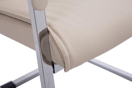 Set van 2 Eetkamerstoelen XXL Anubis Kunstleer Creme