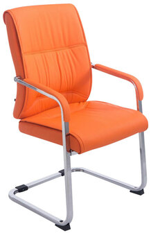 Set van 2 Eetkamerstoelen XXL Anubis Kunstleer oranje, Oranje