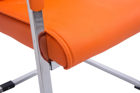 Set van 2 Eetkamerstoelen XXL Anubis Kunstleer oranje, Oranje