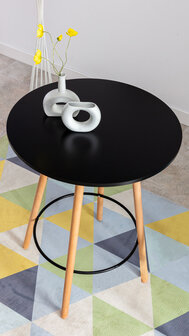 Statafel Narje rond zwart,natura (ronde), Zwart
