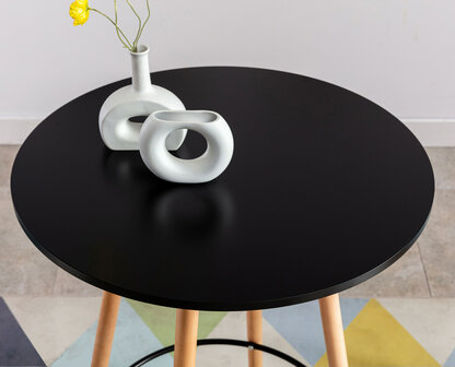 Statafel Narje rond zwart,natura (ronde), Zwart