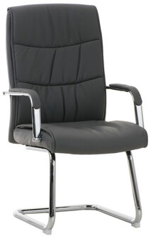 Set van 2 Cora eetkamerstoelen - Kunstleer grijs, Grijs